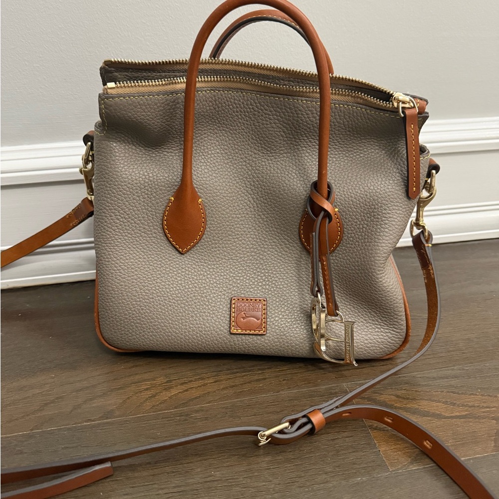 Dooney & Bourke Taupe and Cognac Satchel
